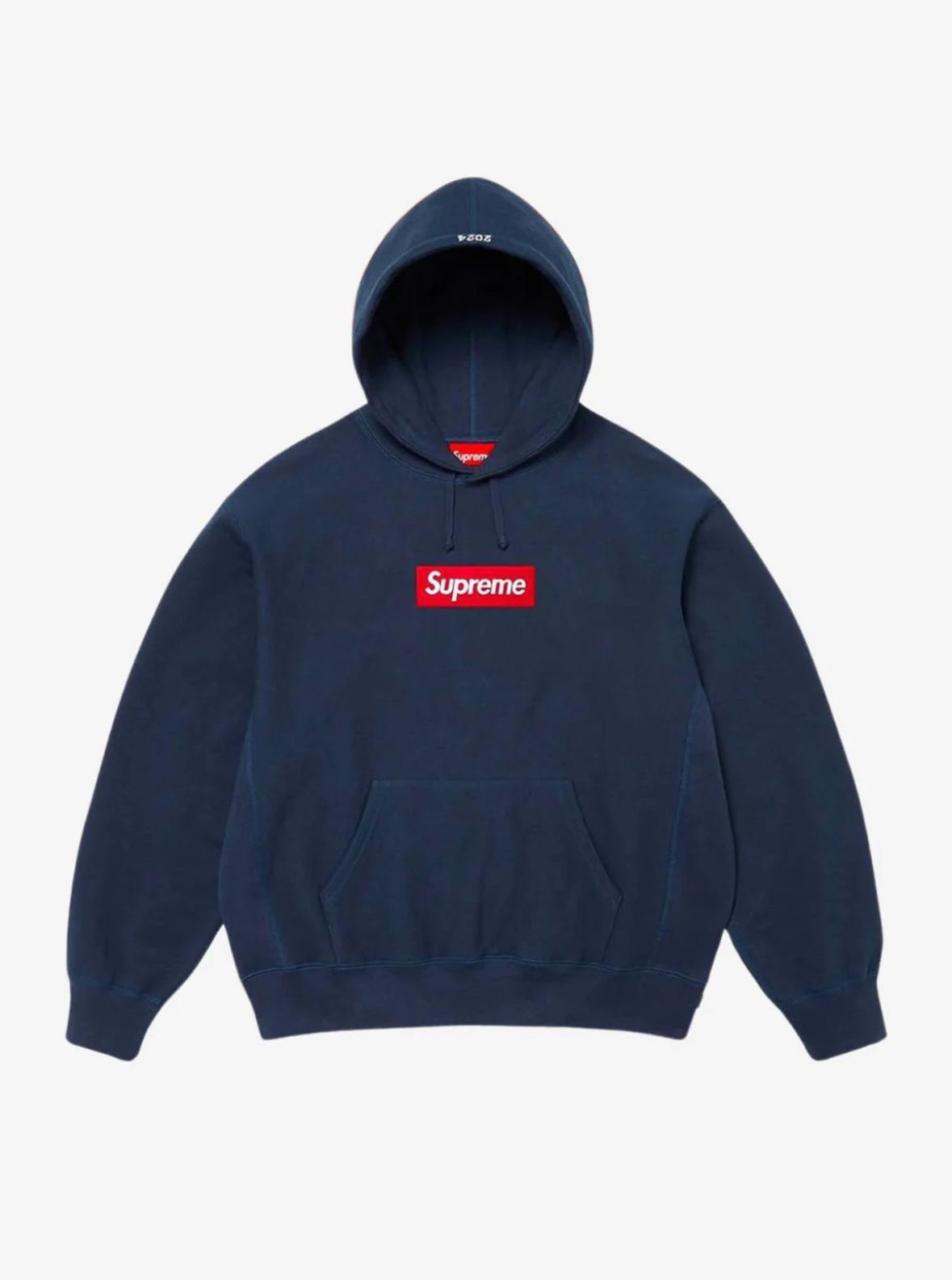 SUPREME BOX LOGO HOODED SWEATSHIRT DUSTY NAVY (FW24)