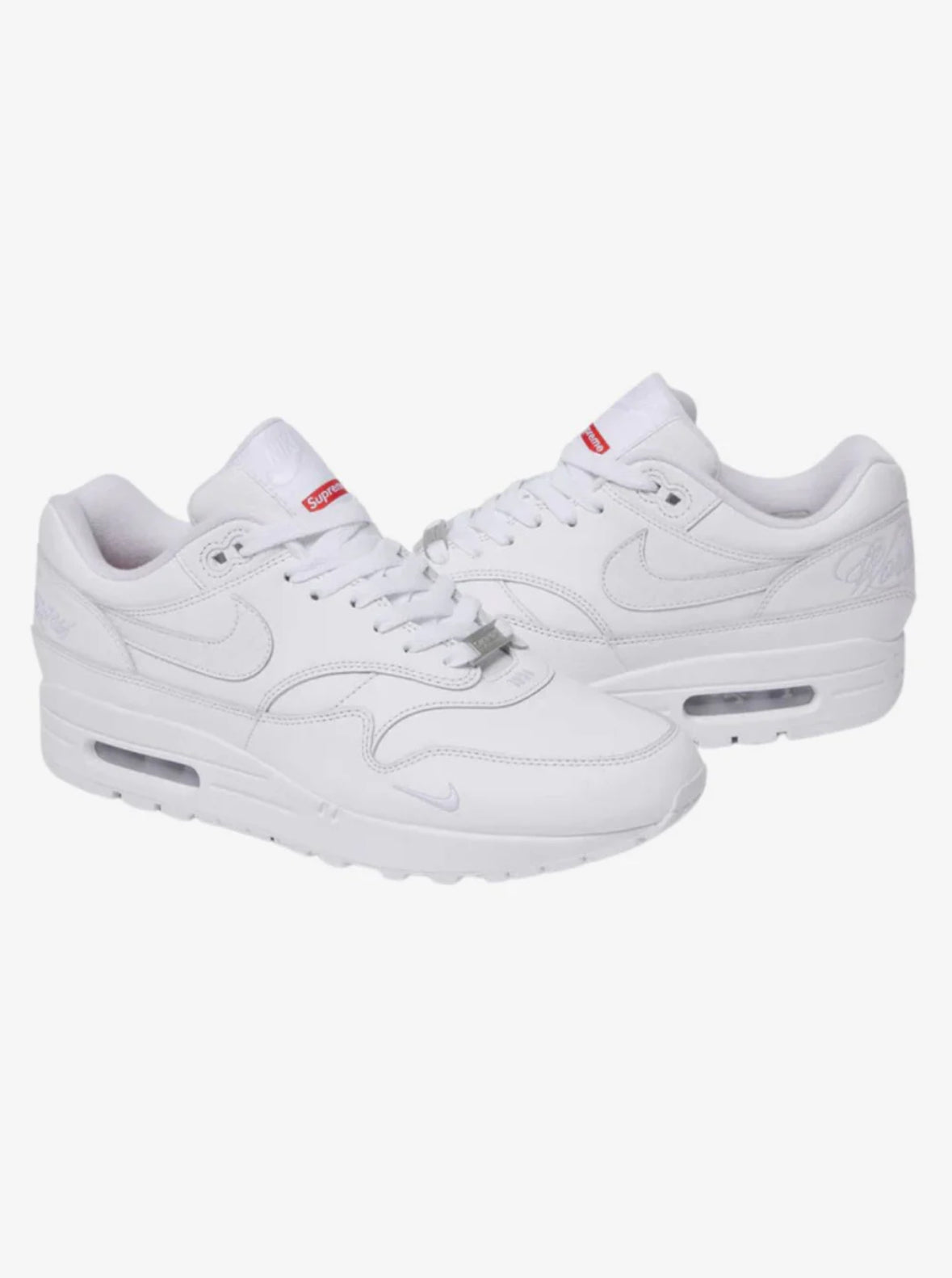 NIKE AIR MAX 1 '87 SP SUPREME VARSITY TRIPLE WHITE
