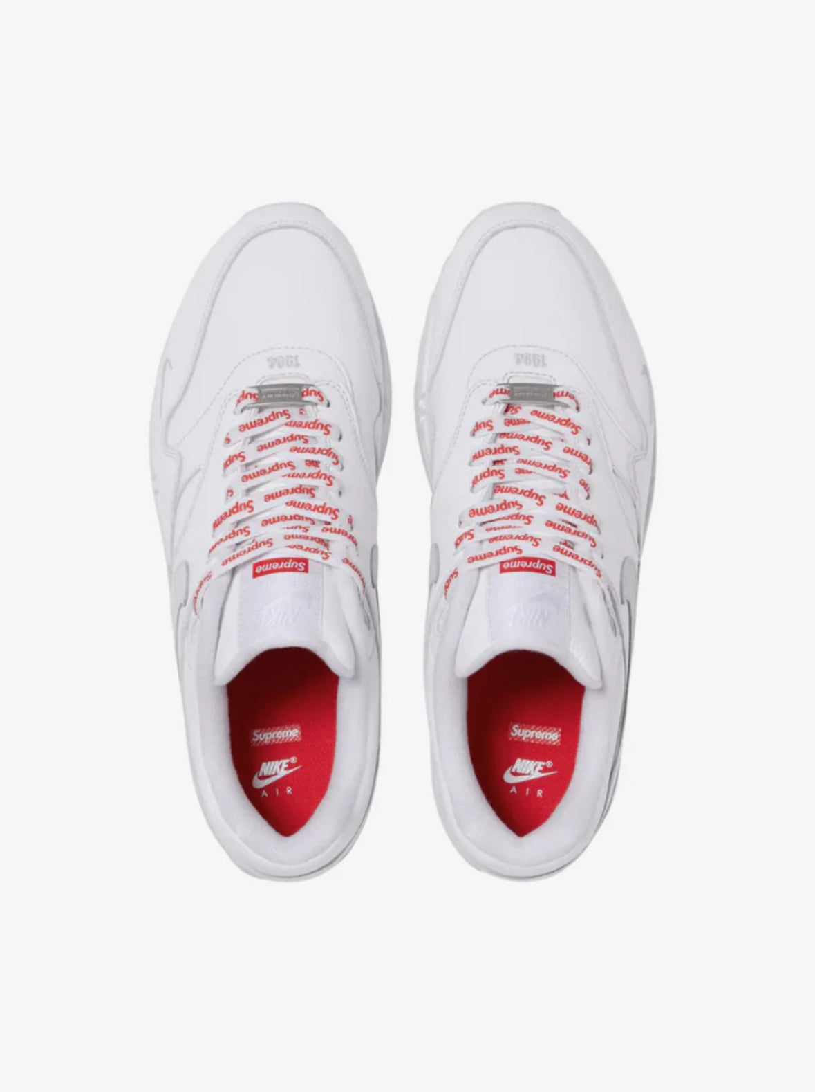 NIKE AIR MAX 1 '87 SP SUPREME VARSITY TRIPLE WHITE