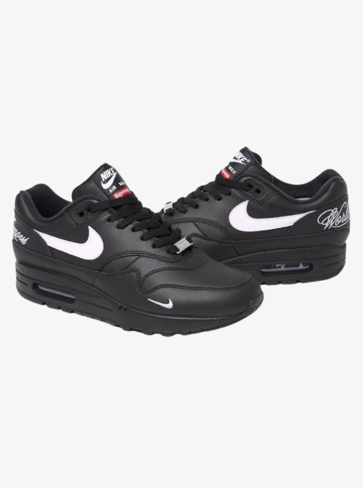 NIKE AIR MAX 1 '87 SP SUPREME VARSITY BLACK WHITE