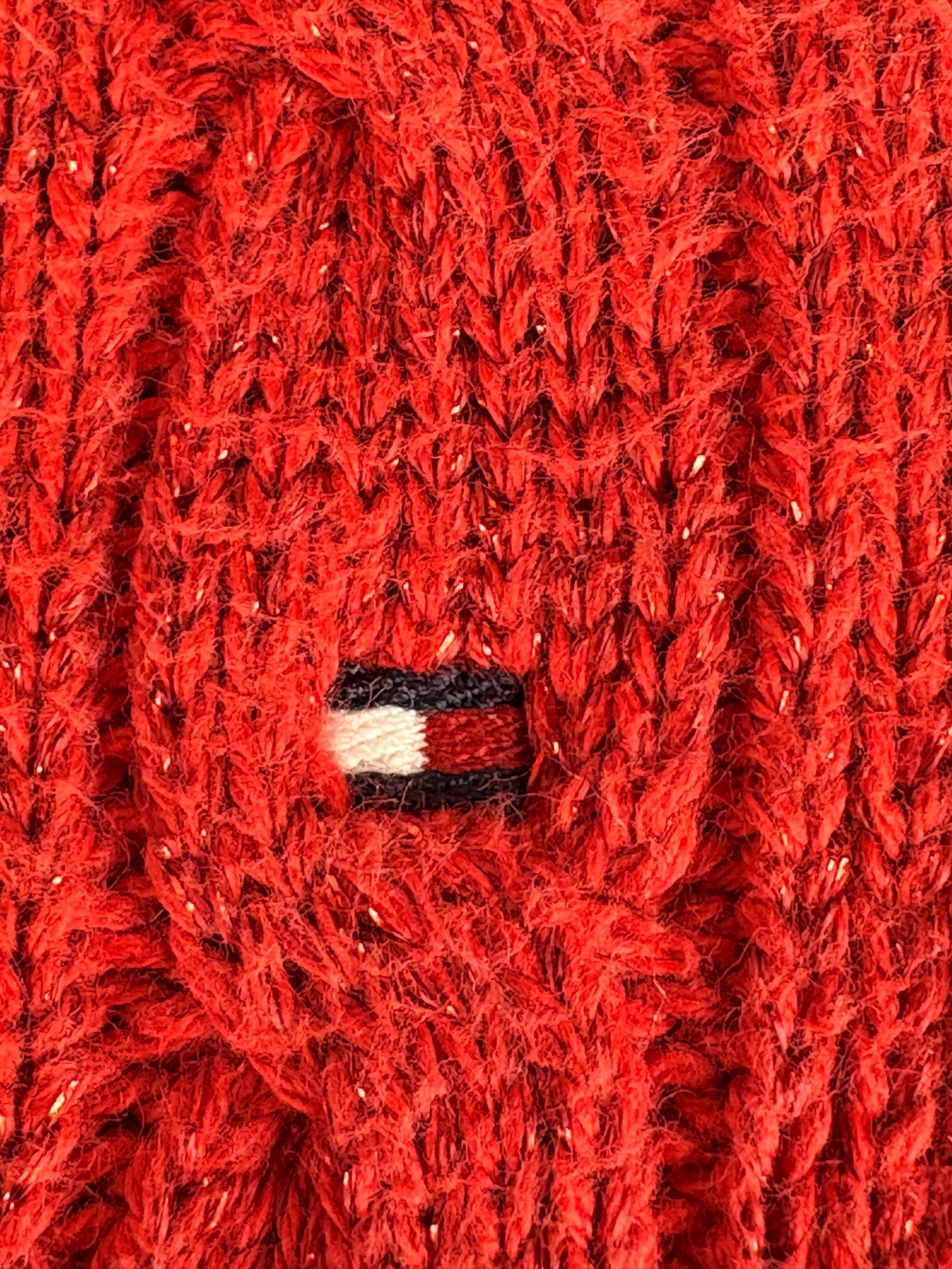 MAGLIONE TOMMY HILFIGER ROSSO A TRECCE