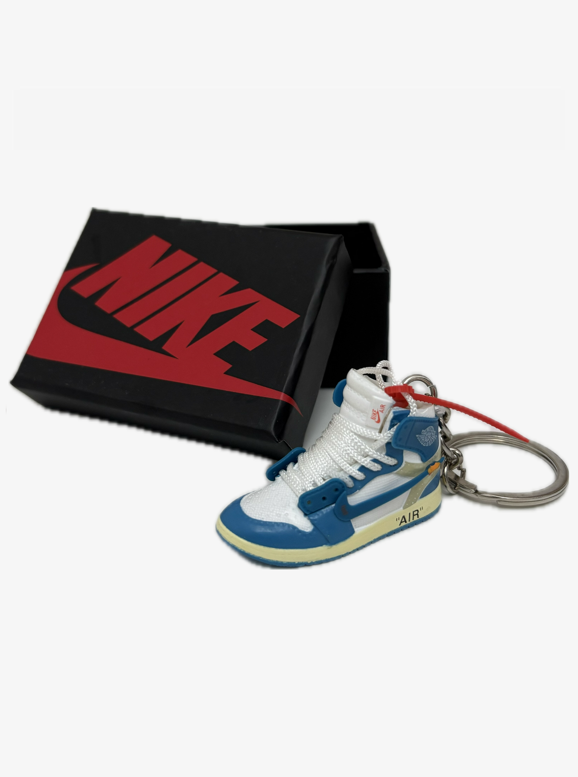 PORTACHIAVI SNEAKERS J1 OFF-WHITE UNIVERSITY BLUE