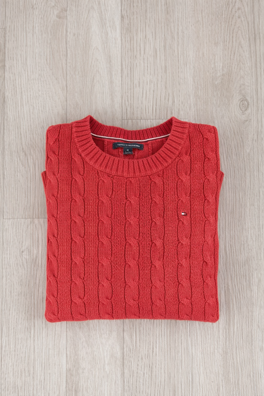 MAGLIONE TOMMY HILFIGER ROSSO A TRECCE