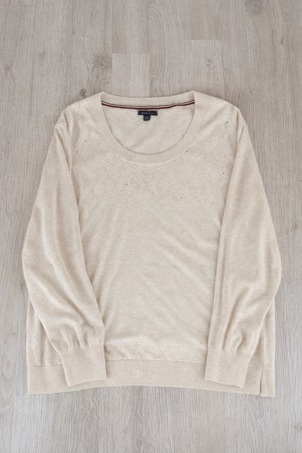 MAGLIONE TOMMY HILFIGER PANNA CON LAVORAZIONE TRAFORATA