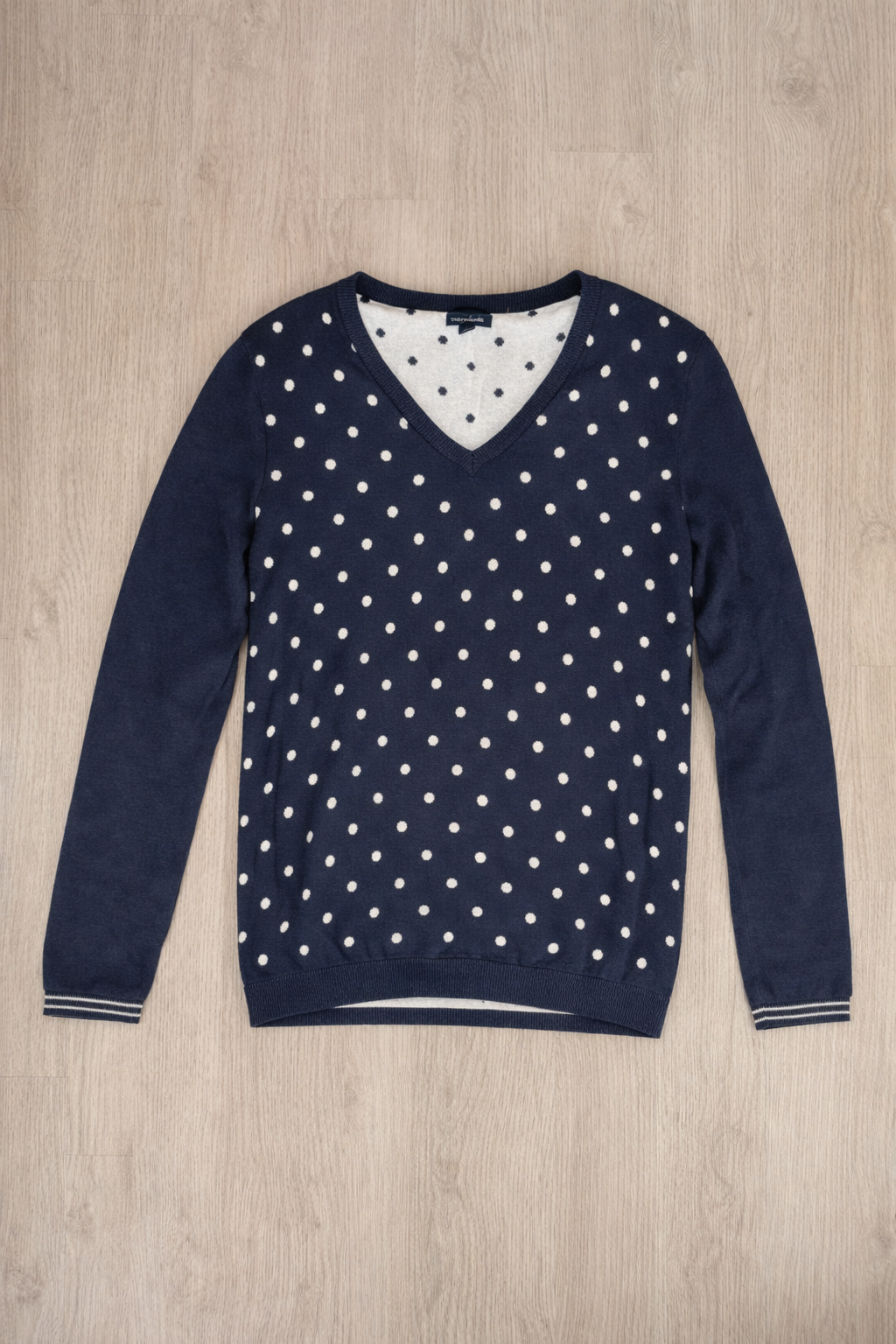 MAGLIONE TOMMY HILFIGER BLU A POIS CON SCOLLO A V