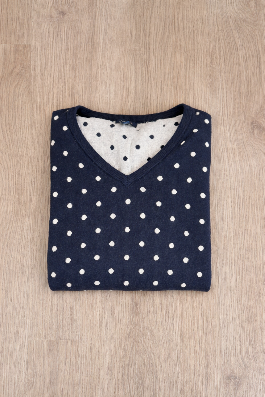 MAGLIONE TOMMY HILFIGER BLU A POIS CON SCOLLO A V