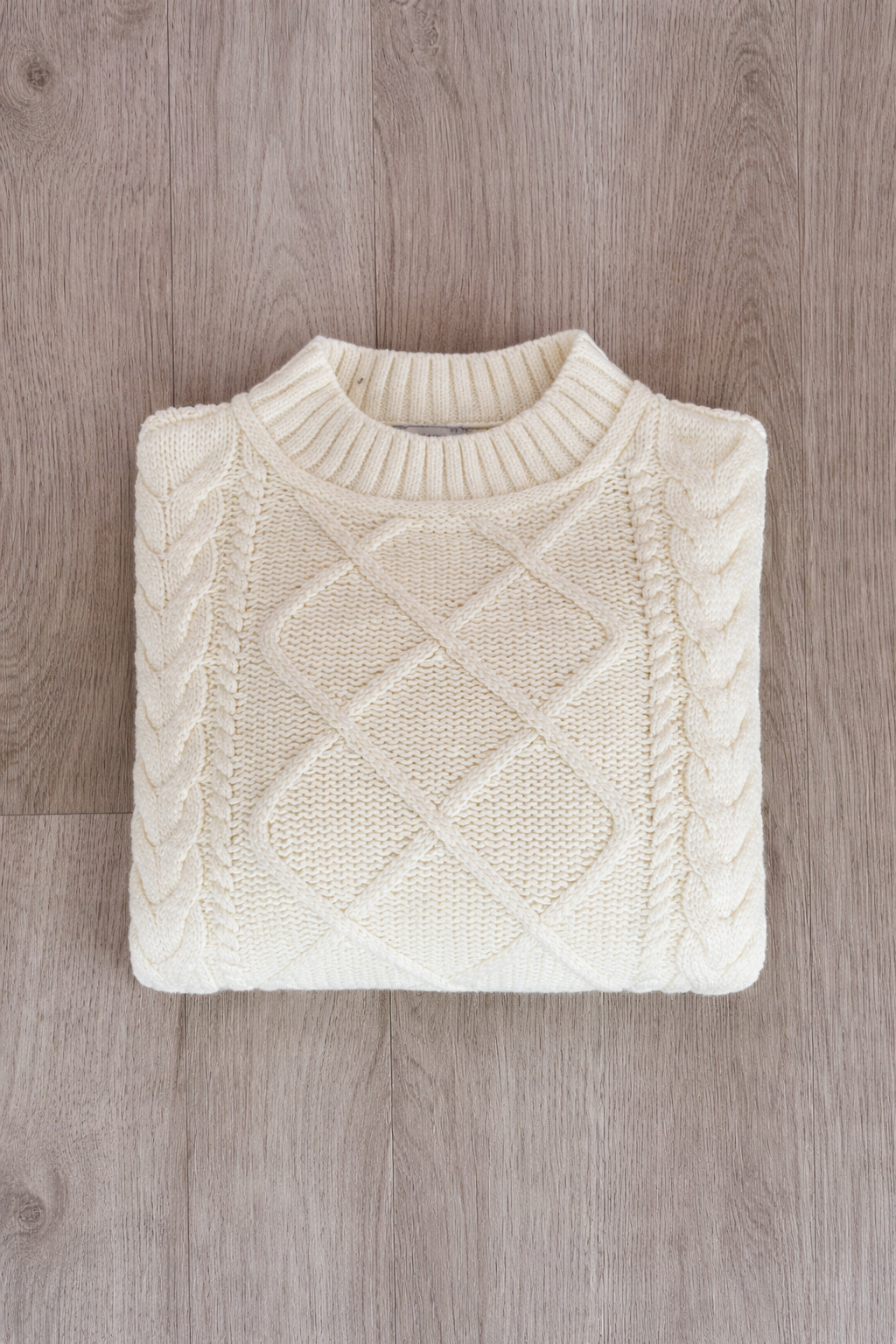 MAGLIONE TOMMY HILFIGER PANNA CROPPED A TRECCE