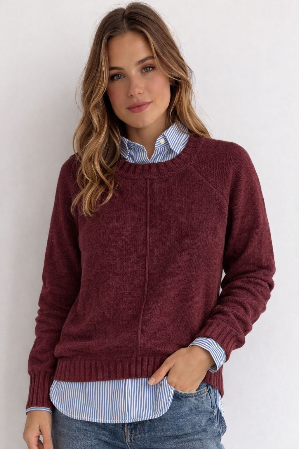 MAGLIONE LAUREN RALPH LAUREN BORDEAUX MINIMAL