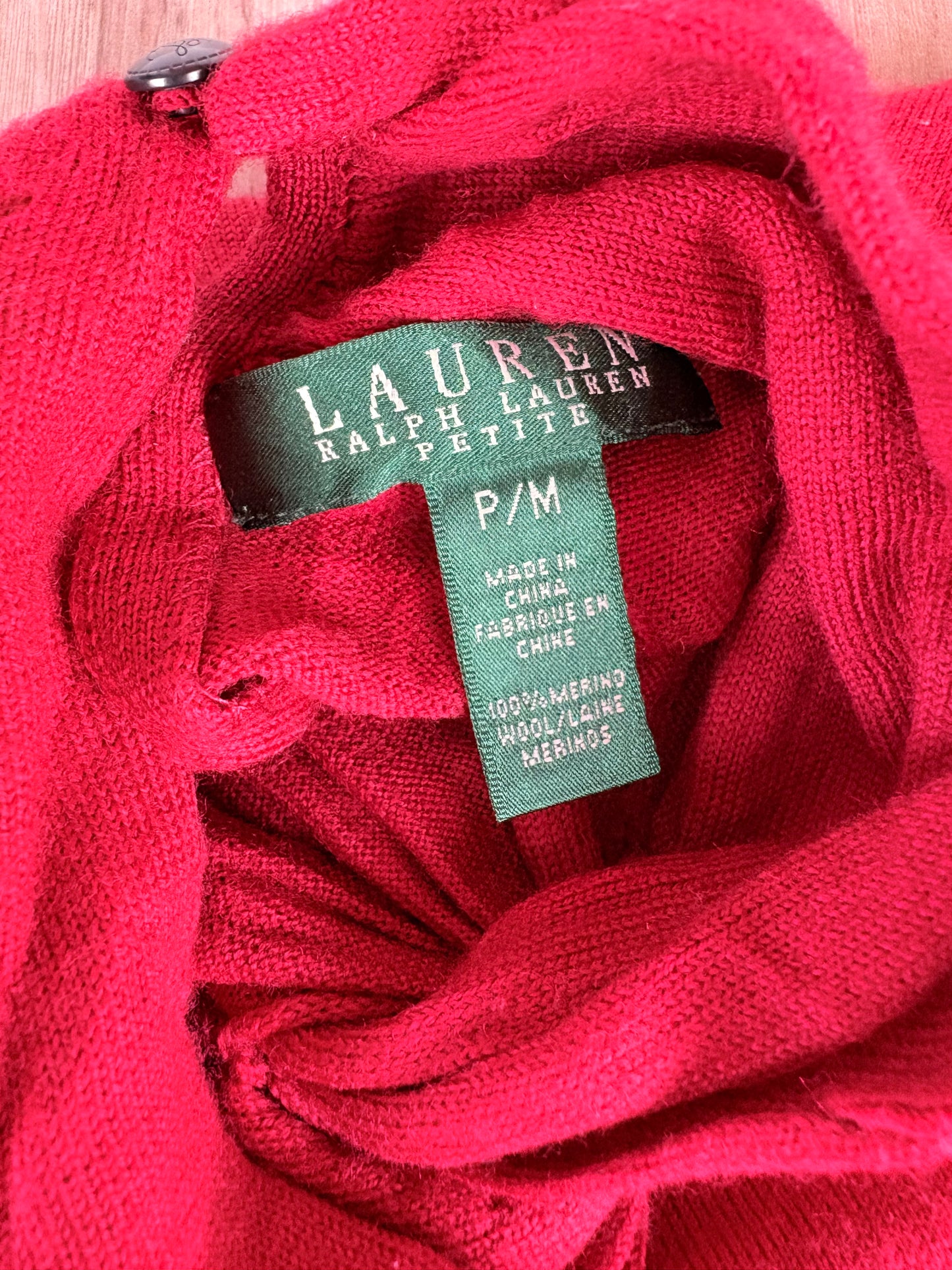 ABITO LAUREN RALPH LAUREN ROSSO CON DRAPPEGGIO E FIOCCO