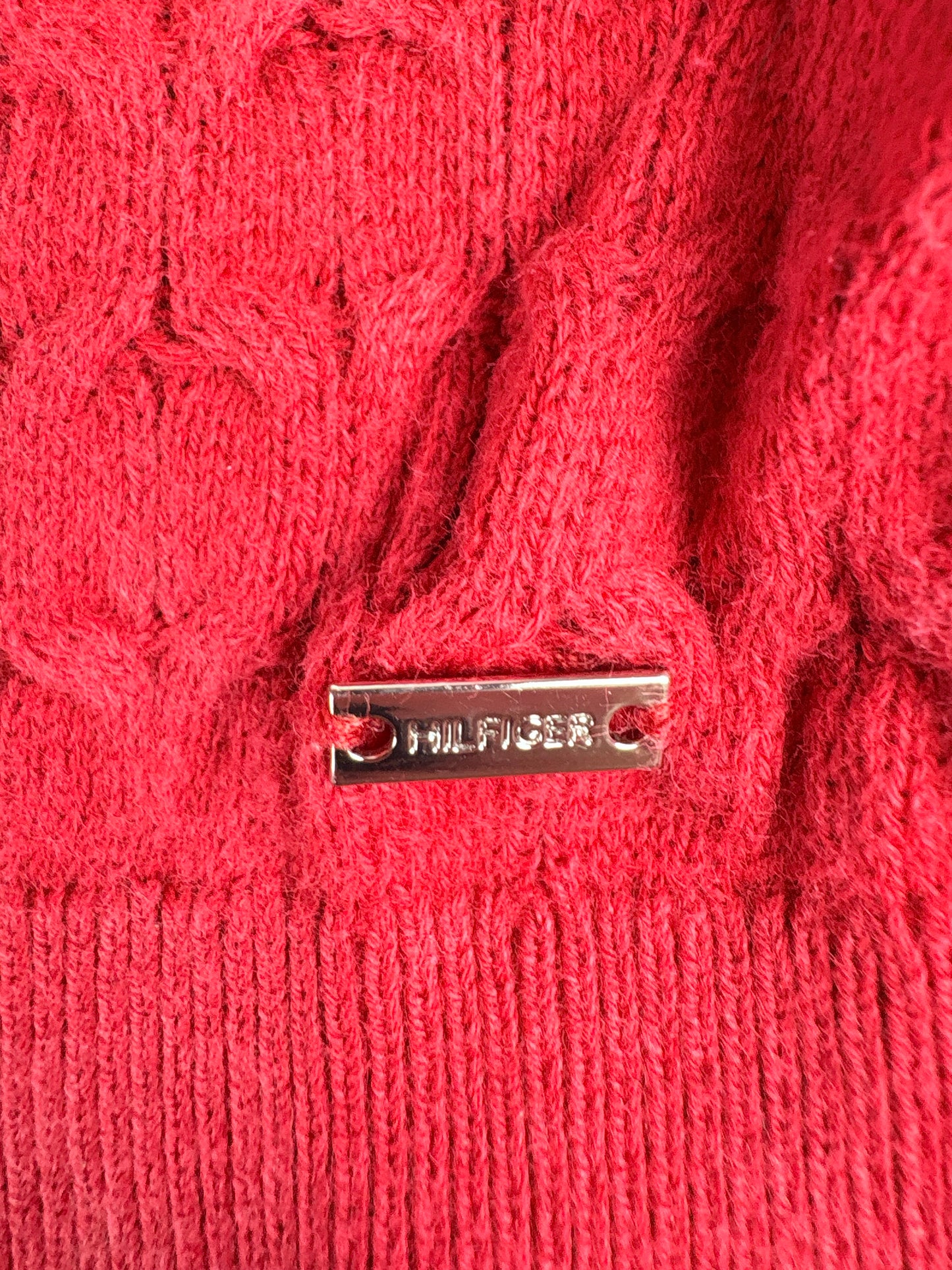 MAGLIONE TOMMY HILFIGER ROSSO CON TRAMA TESTURIZZATA