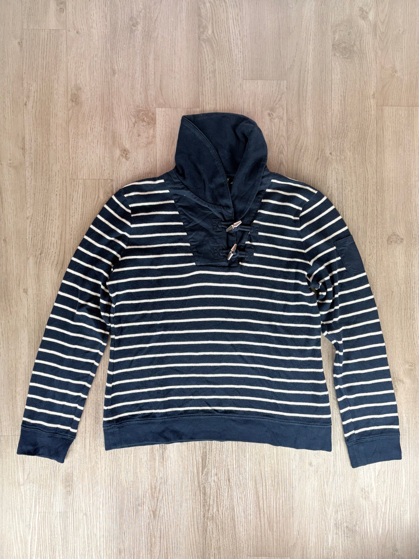 MAGLIONE LAUREN RALPH LAUREN BLU A RIGHE CON CHIUSURA TOGGLE