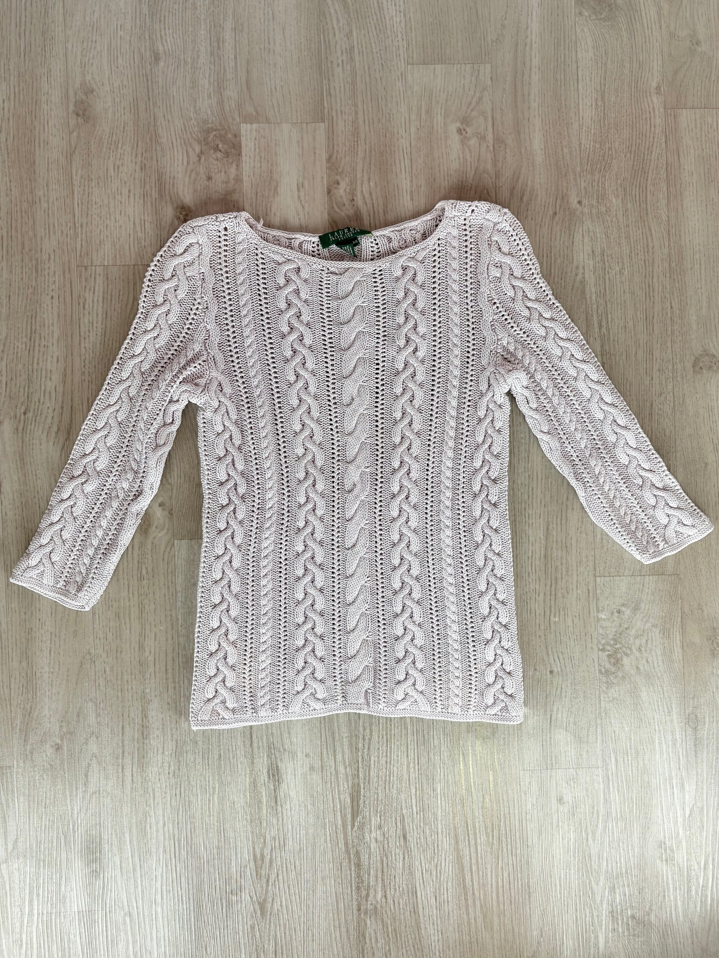 MAGLIONE LAUREN RALPH LAUREN LILLA CHIARO A TRECCE