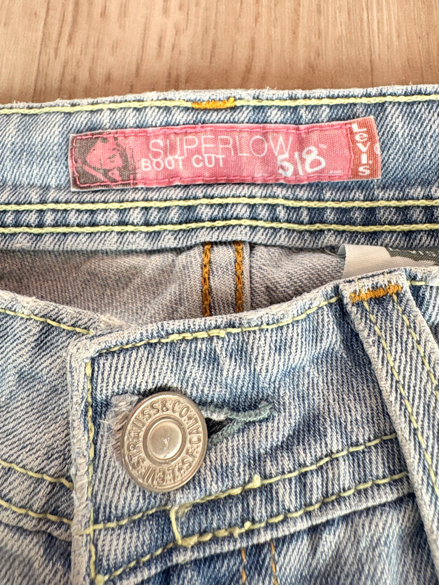 LEVI'S SUPERLOW BOOTCUT JEANS DENIM CHIARO