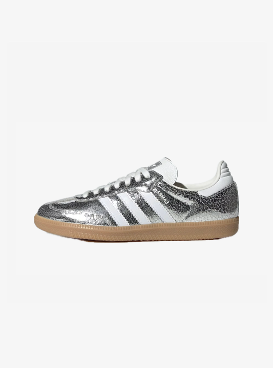 ADIDAS SAMBA OG METALLIC SILVER CRAKED LEATHER