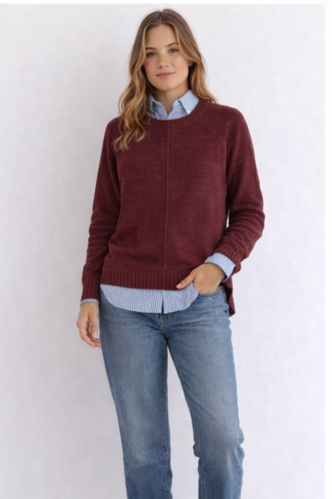 MAGLIONE LAUREN RALPH LAUREN BORDEAUX MINIMAL