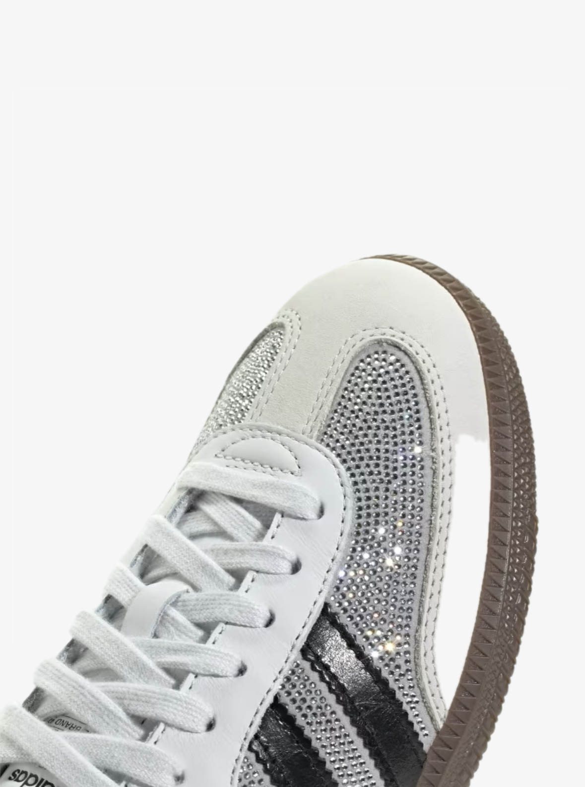 ADIDAS SAMBA OG WHITE SILVER CRYSTAL RHINESTONES